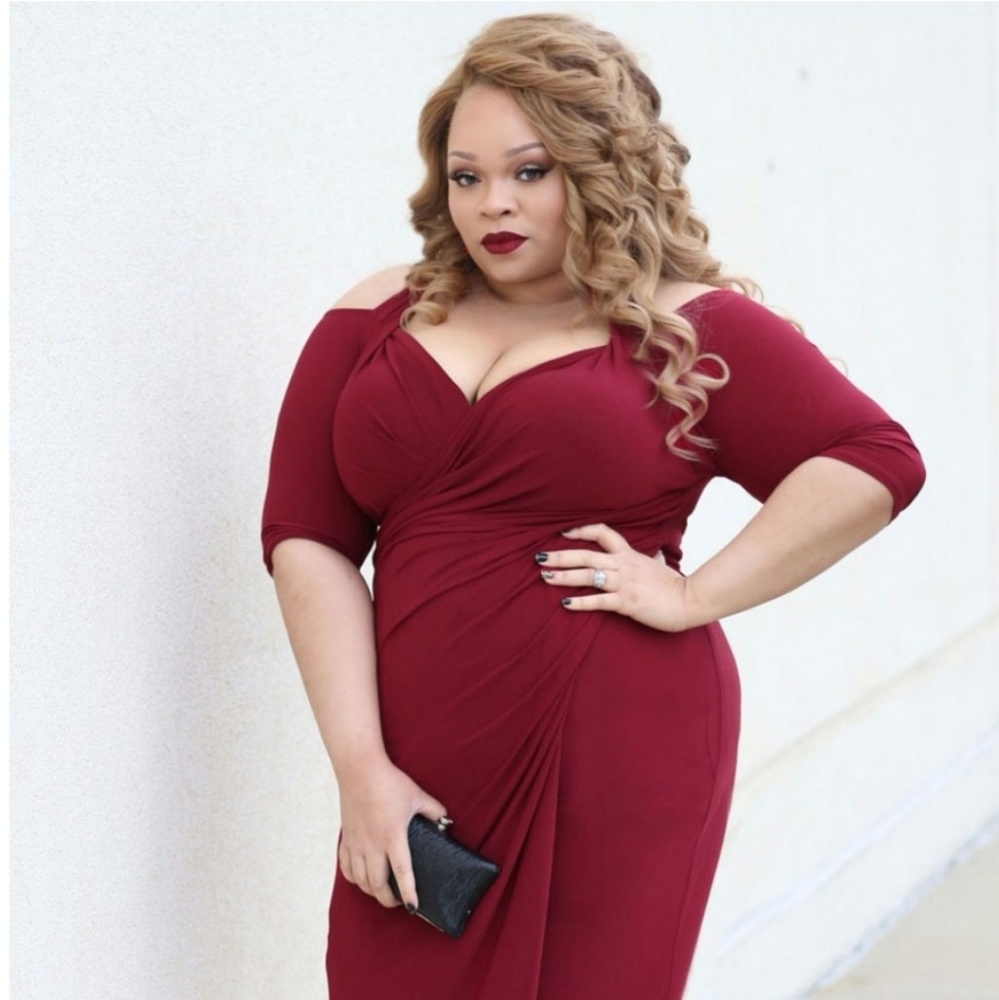 Kiyonna Foxfire Wrap Dress in Teal